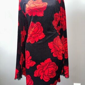 Elegant Red Floral Dress